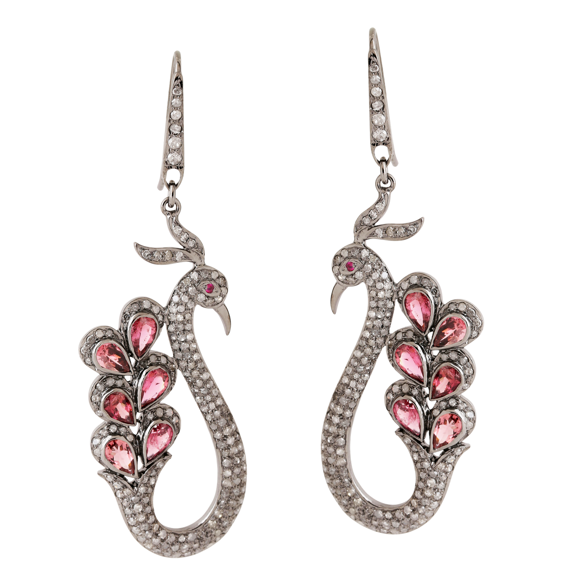 Superbes boucles d'oreilles en argent et diamants - Achetez maintenant !