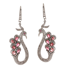 Superbes boucles d'oreilles en argent et diamants - Achetez maintenant !