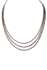 Collier diamant marron